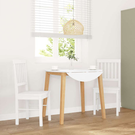 Vidaxl eetkamerstoelen 2 st massief hout rubber wit