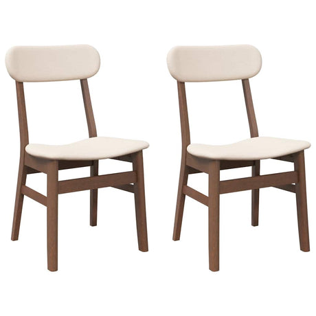 Vidaxl eetkamerstoelen met kussens 2 st massief hout rubber bruin