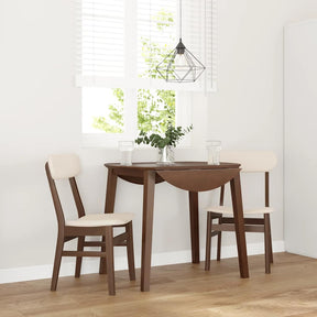 Vidaxl eetkamerstoelen met kussens 2 st massief hout rubber bruin