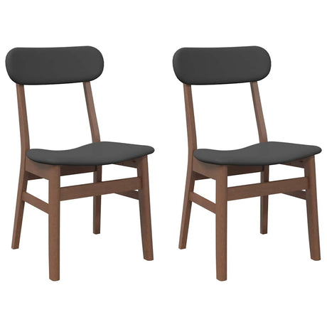 Vidaxl eetkamerstoelen met kussens 2 st massief hout rubber bruin