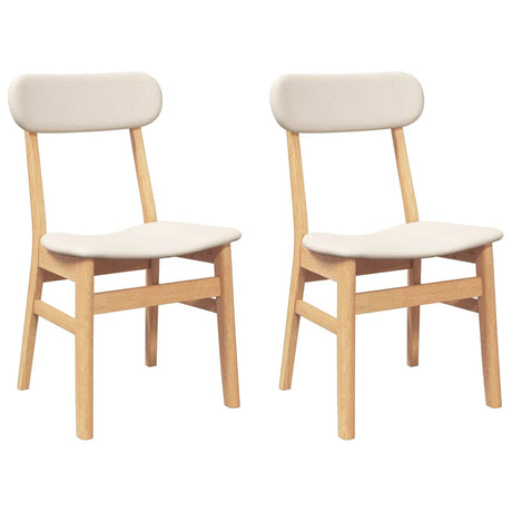 Vidaxl eetkamerstoelen met kussens 2 st massief hout rubber