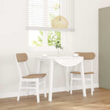 Vidaxl eetkamerstoelen met kussens 2 st massief hout rubber wit