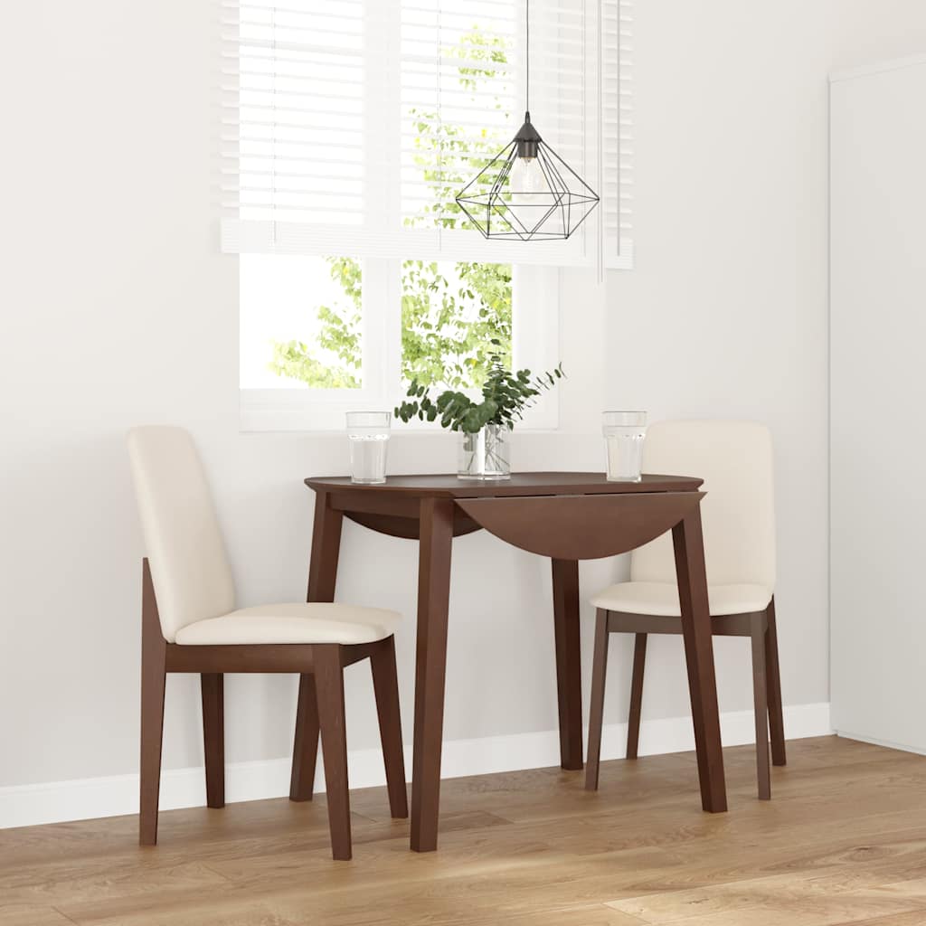 Vidaxl eetkamerstoelen met kussens 2 st massief hout rubber bruin