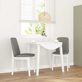 Vidaxl eetkamerstoelen met kussens 2 st massief hout rubber wit