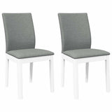 Vidaxl eetkamerstoelen met kussens 2 st massief hout rubber wit