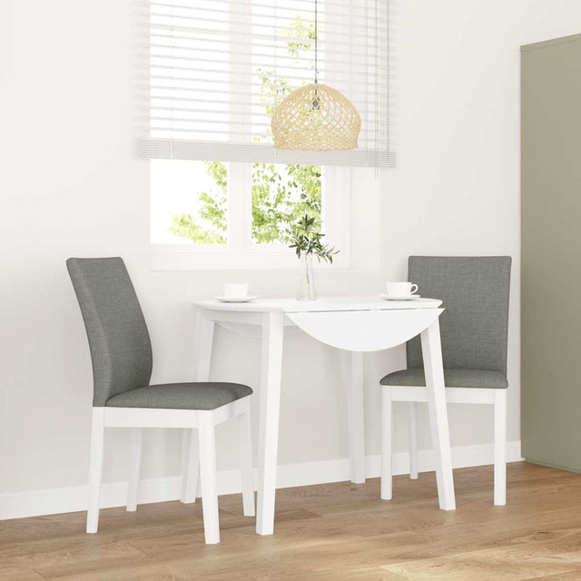 Vidaxl eetkamerstoelen met kussens 2 st massief hout rubber wit