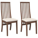 Vidaxl eetkamerstoelen met kussens 2 st massief hout rubber bruin