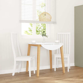 Vidaxl eetkamerstoelen 2 st massief hout rubber wit