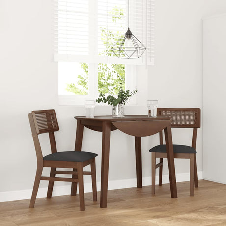 Vidaxl eetkamerstoelen met kussens 2 st massief hout rubber bruin