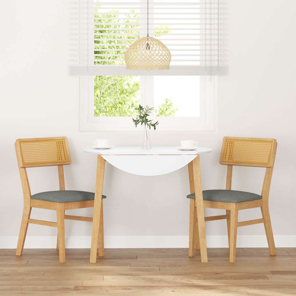 Vidaxl eetkamerstoelen met kussens 2 st massief hout rubber