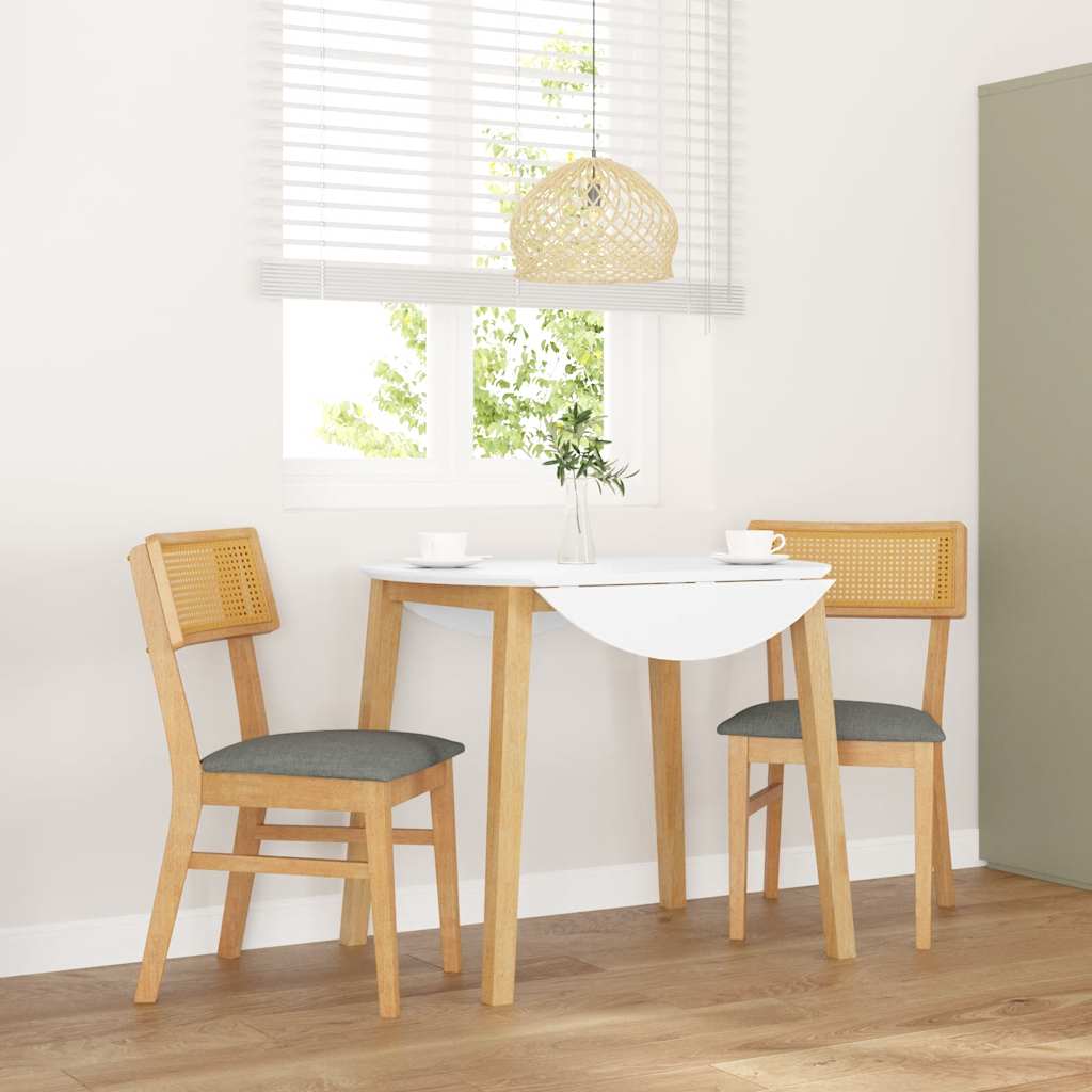Vidaxl eetkamerstoelen met kussens 2 st massief hout rubber
