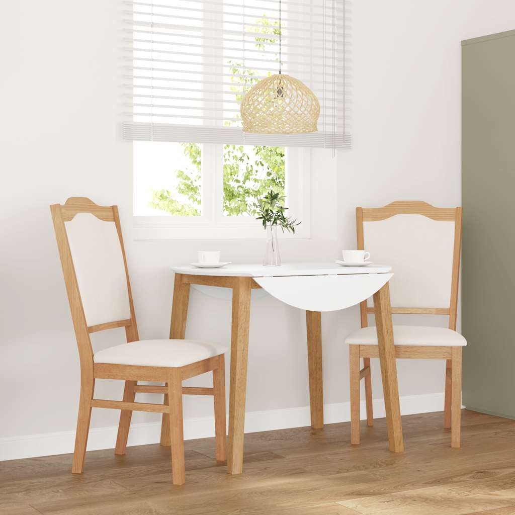 Vidaxl eetkamerstoelen met kussens 2 stuks massief hout rubber