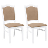 Vidaxl eetkamerstoelen met kussens 2 stuks wit massief hout rubber
