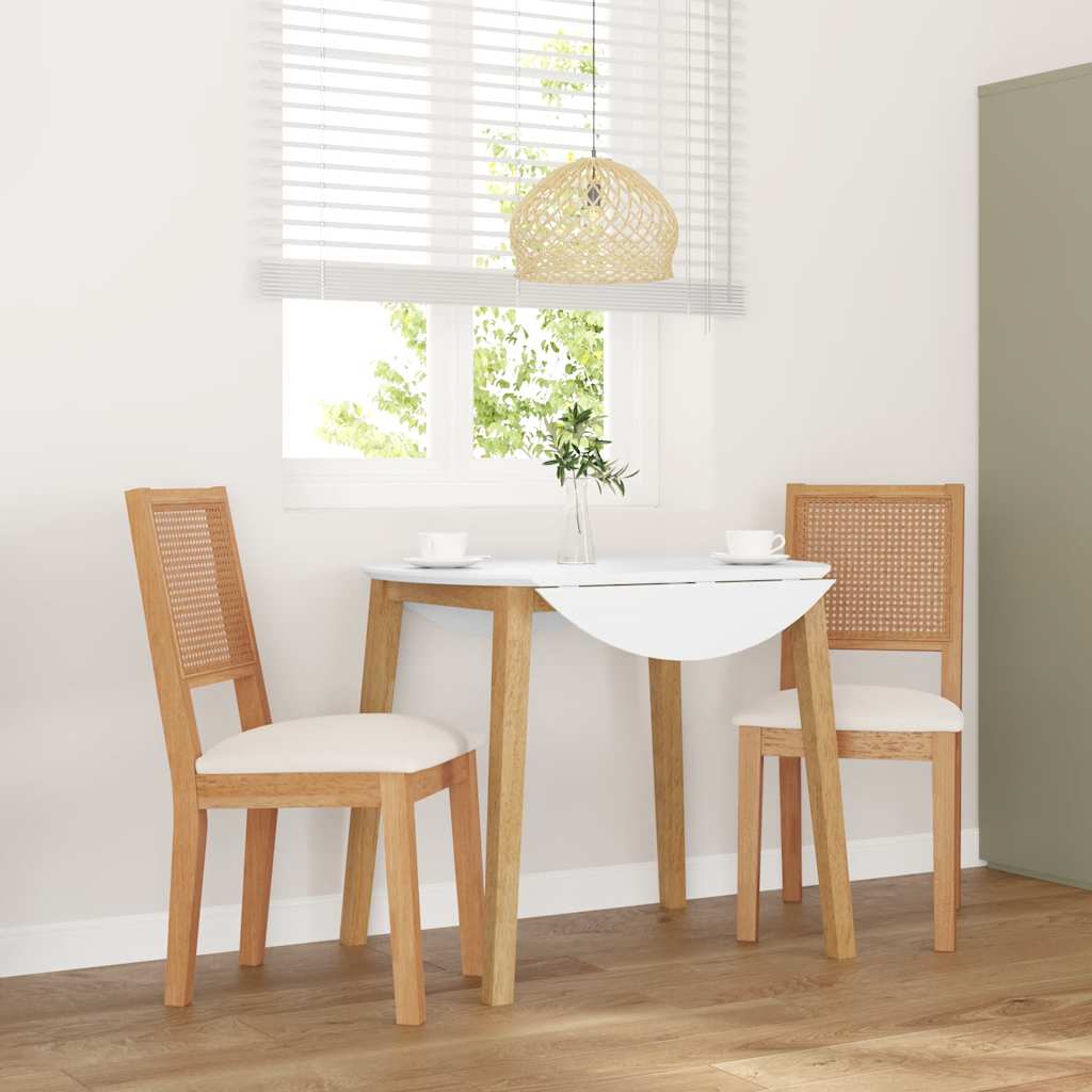 Vidaxl eetkamerstoelen met kussens 2 st massief hout rubber