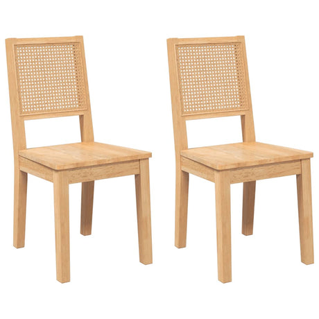 Vidaxl eetkamerstoelen 2 st massief hout rubber