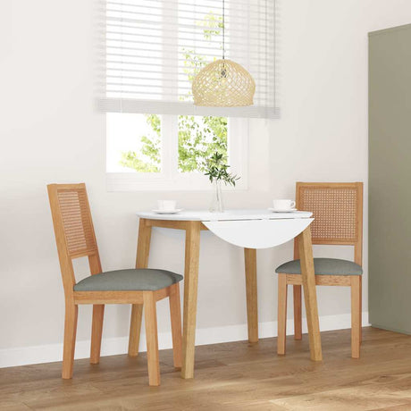 Vidaxl eetkamerstoelen met kussens 2 st massief hout rubber