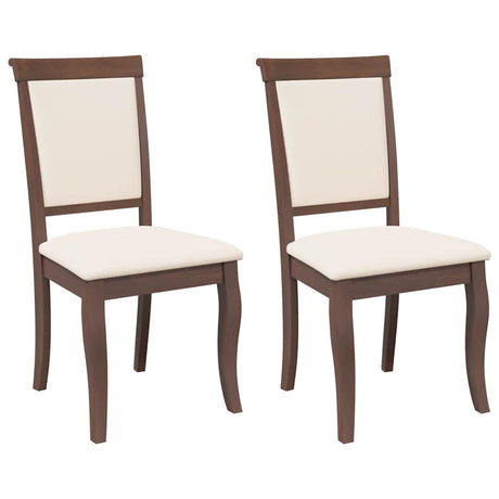 Vidaxl eetkamerstoelen met kussens 2 st massief hout rubber bruin