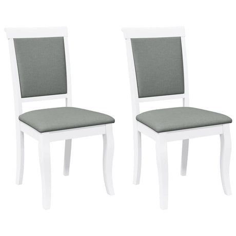 Vidaxl eetkamerstoelen met kussens 2 st massief hout rubber wit