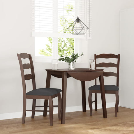 Vidaxl eetkamerstoelen met kussens 2 stuks bruin massief hout rubber