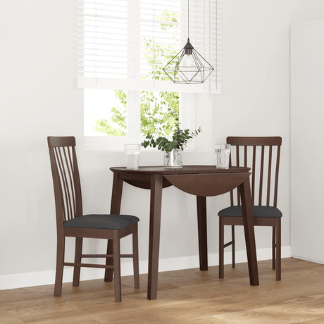 Vidaxl eetkamerstoelen met kussens 2 st massief hout rubber bruin