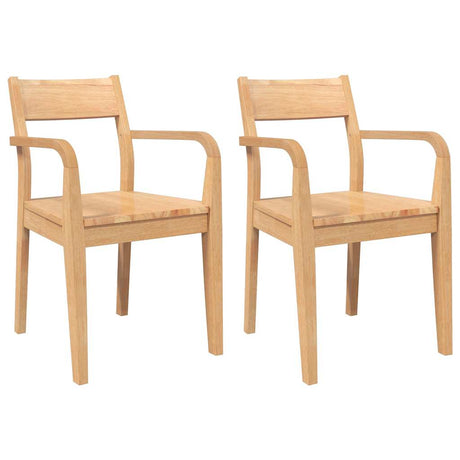 Vidaxl eetkamerstoelen 2 st massief hout naturel rubber