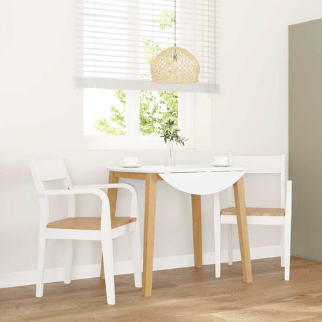 Vidaxl eetkamerstoelen 2 st massief hout rubber wit