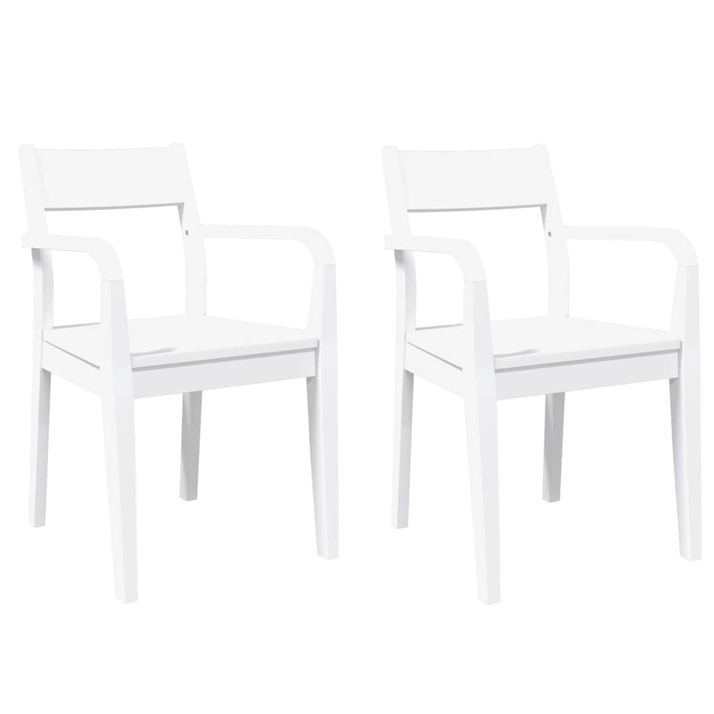 Vidaxl eetkamerstoelen 2 st massief hout rubber wit