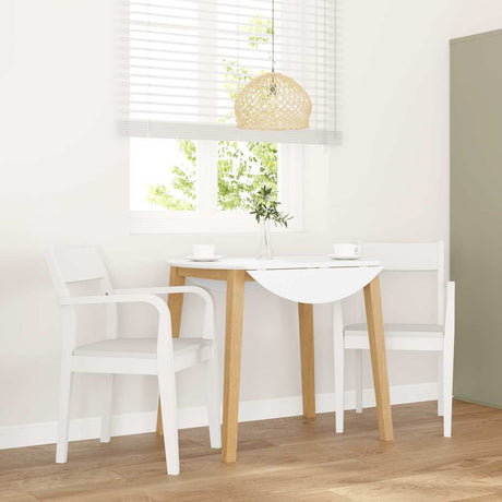 Vidaxl eetkamerstoelen 2 st massief hout rubber wit