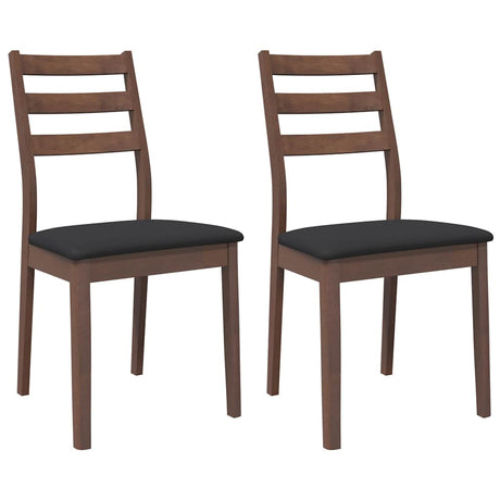 Vidaxl eetkamerstoelen met kussens 2 st massief hout rubber bruin