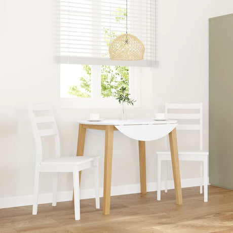 Vidaxl eetkamerstoelen 2 st massief hout rubber wit