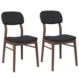 Vidaxl eetkamerstoelen met kussens 2 st massief hout rubber bruin