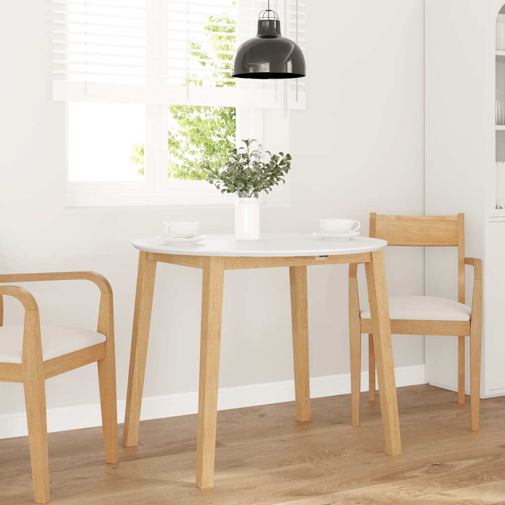 Vidaxl eettafel massief hout naturel rubber