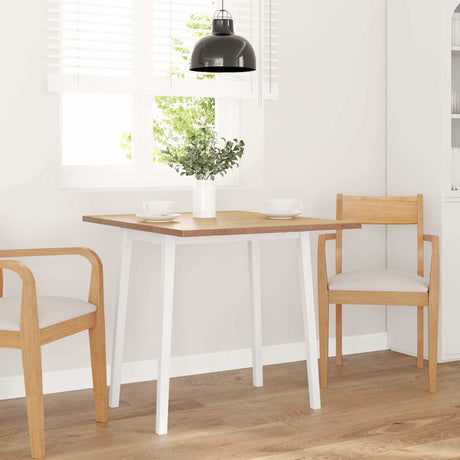 Vidaxl eettafel massief hout wit rubber