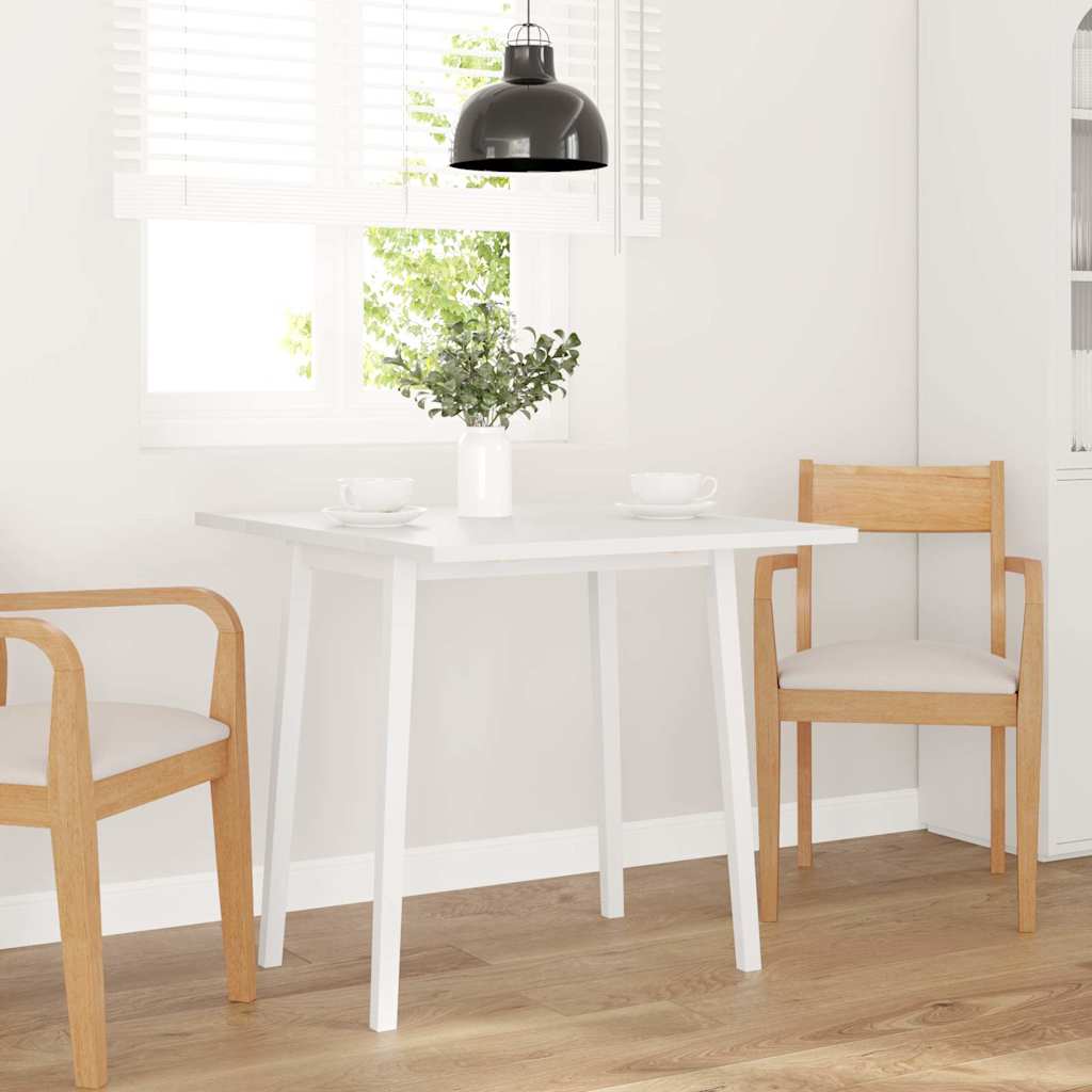 Vidaxl eettafel massief hout wit rubber