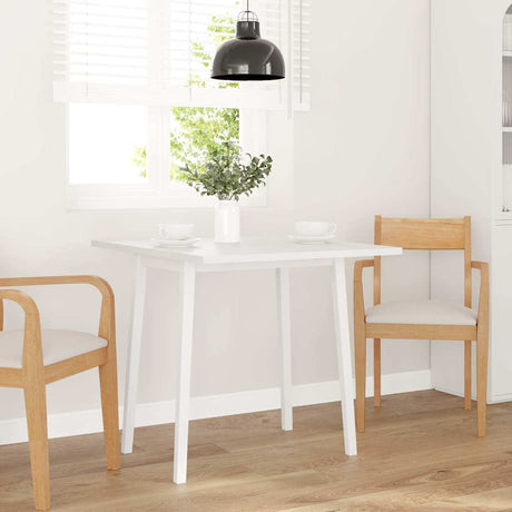 Vidaxl eettafel massief hout wit rubber