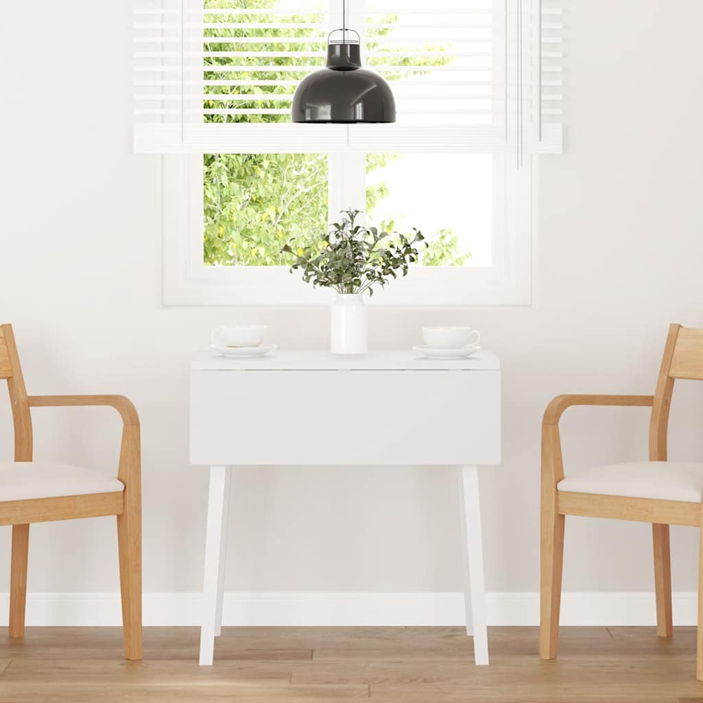 Vidaxl eettafel massief hout wit rubber
