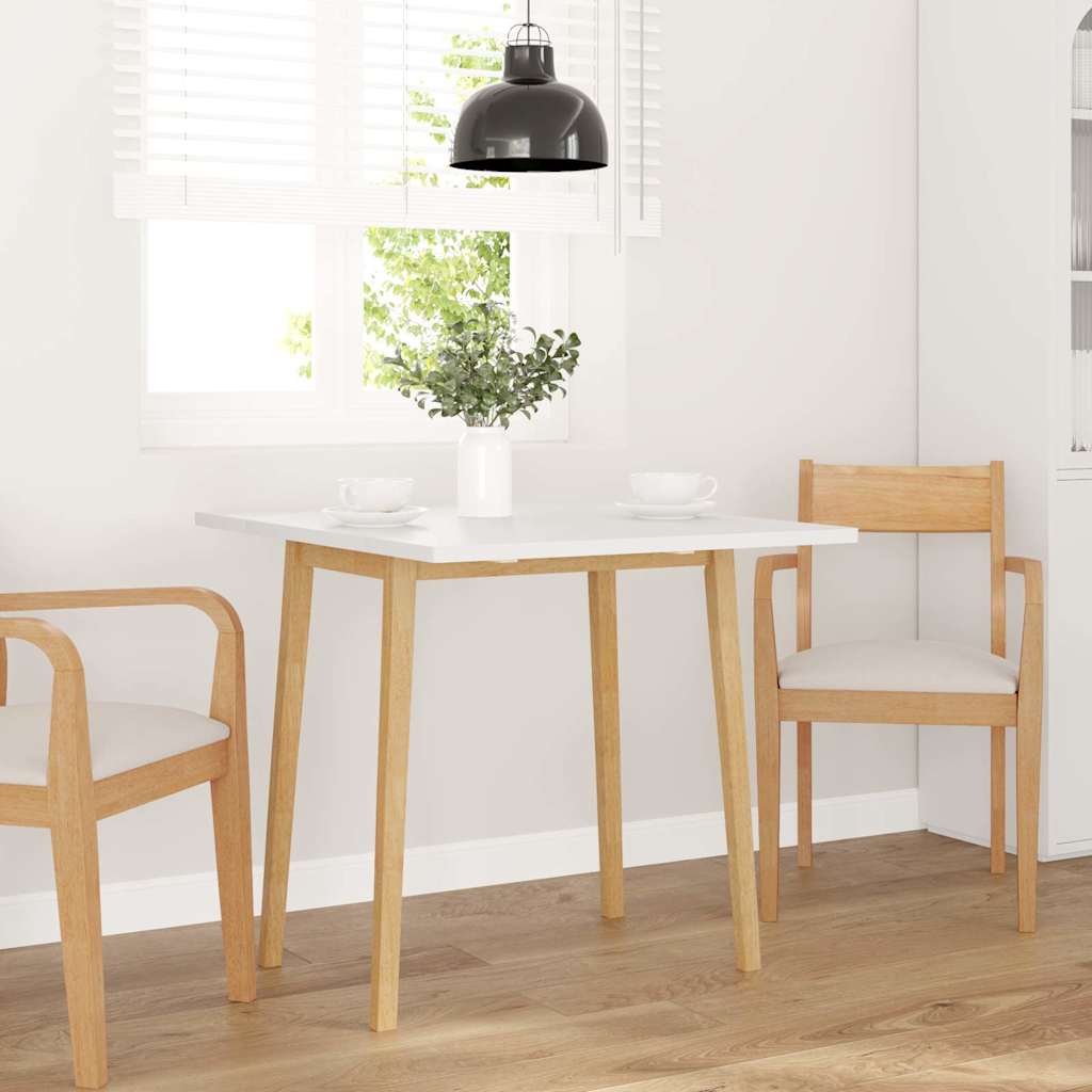 Vidaxl eettafel massief hout naturel rubber