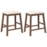 Vidaxl barstoelen met kussens 2 st massief hout rubber bruin