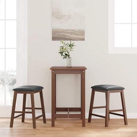 Vidaxl barstoelen met kussens 2 st massief hout rubber bruin