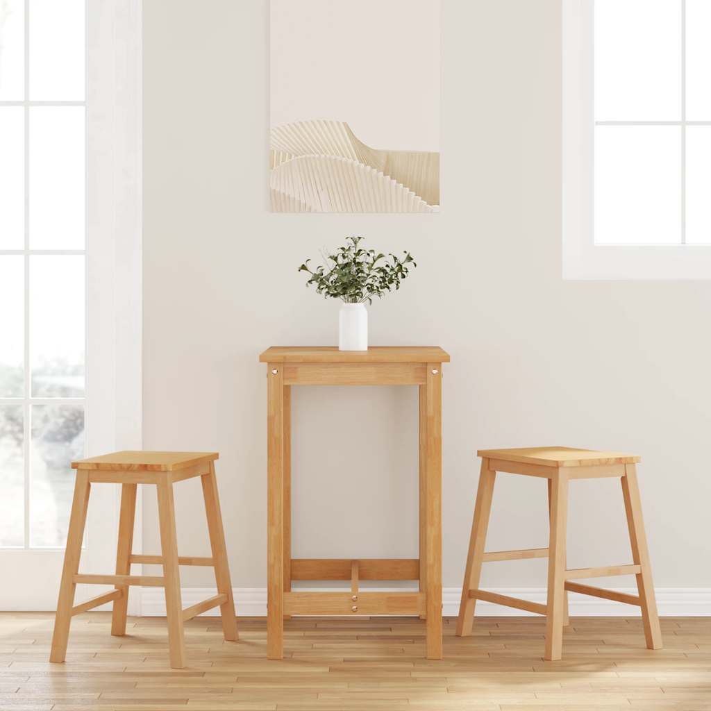 Vidaxl barstoelen 2 st massief hout rubber