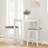 Vidaxl barstoelen met kussens 2 st massief hout rubber wit