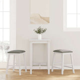 Vidaxl barstoelen met kussens 2 st massief hout rubber wit