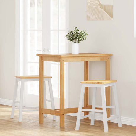 Vidaxl barstoelen 2 st massief hout wit