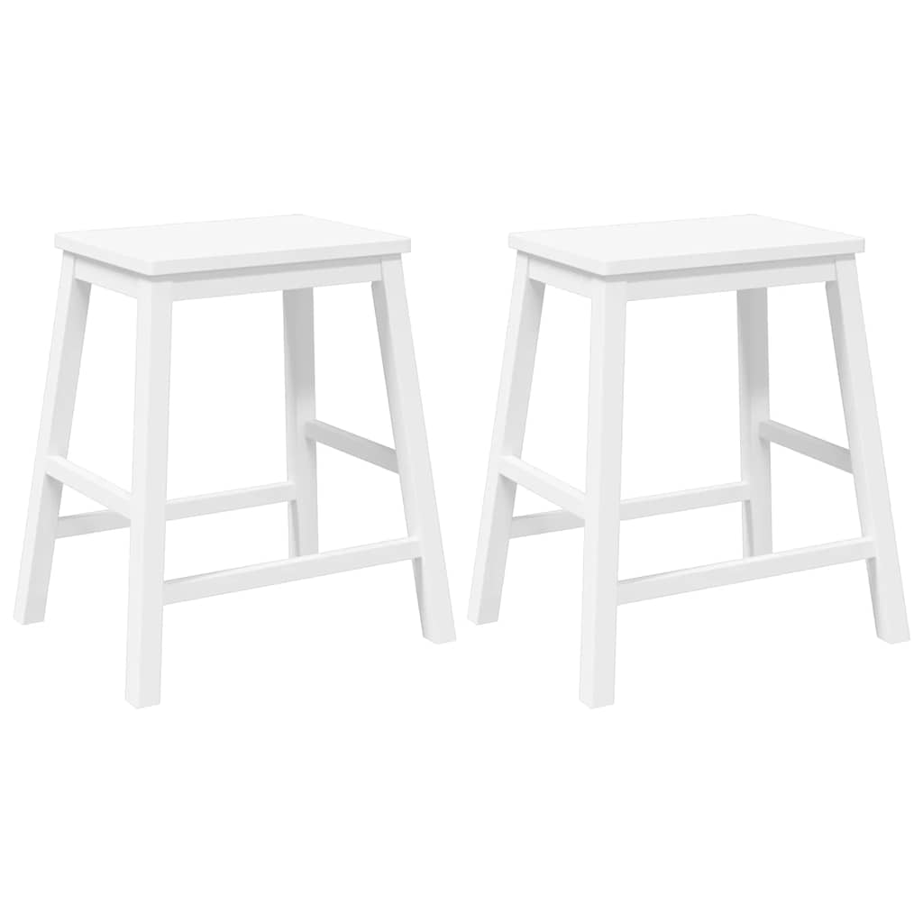 Vidaxl barstoelen 2 st massief hout wit