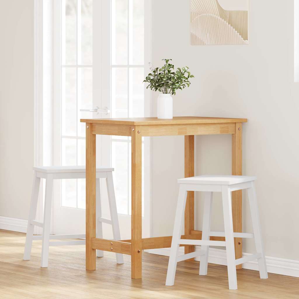 Vidaxl barstoelen 2 st massief hout wit