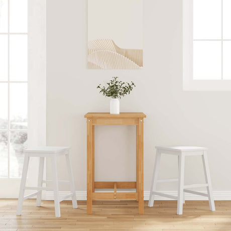 Vidaxl barstoelen 2 st massief hout wit