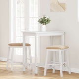 Vidaxl barstoelen met kussens 2 st massief hout rubber wit