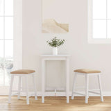 Vidaxl barstoelen met kussens 2 st massief hout rubber wit