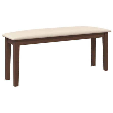 Vidaxl bank 110 cm massief hout rubber bruin