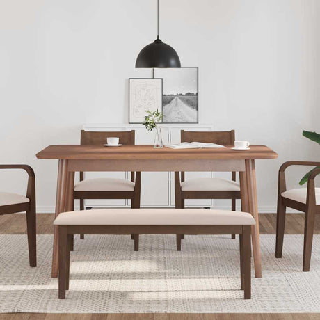 Vidaxl bank 110 cm massief hout rubber bruin